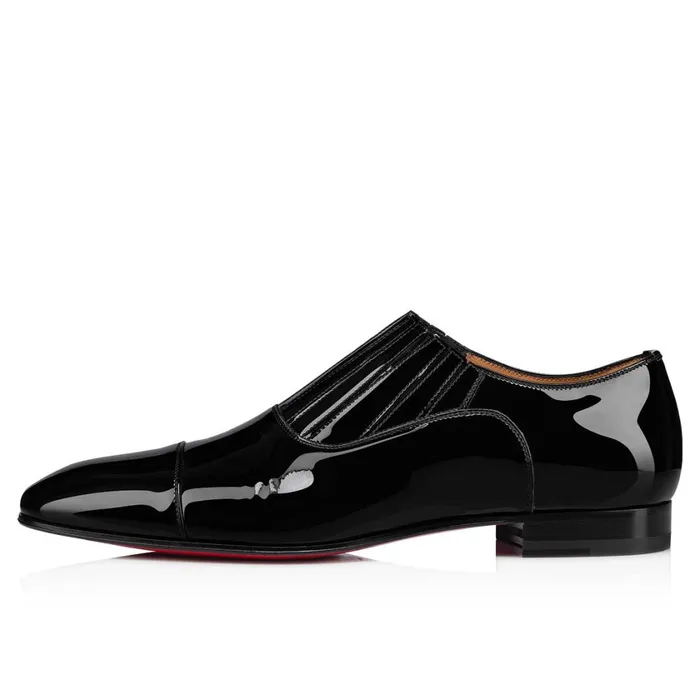 Men Greg On Laceup Shoes 8211 Patent Calf 8211 Black Black Christian Louboutin Loafers and Slipons