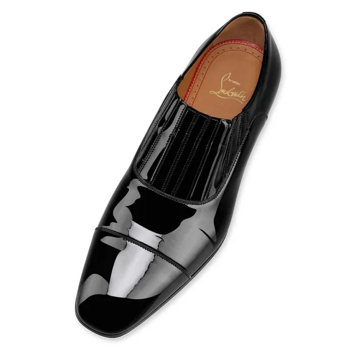 Men Greg On Laceup Shoes 8211 Patent Calf 8211 Black Black Christian Louboutin Loafers and Slipons