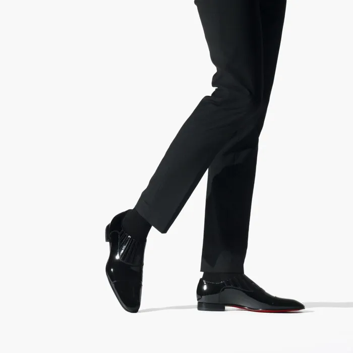Men Greg On Laceup Shoes 8211 Patent Calf 8211 Black Black Christian Louboutin Loafers and Slipons