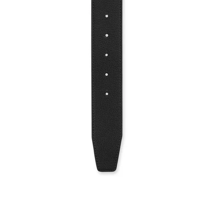 Men Happy Rui CL Logo Belt 8211 Grained Calf Leather 8211 Black Black Christian Louboutin Belts