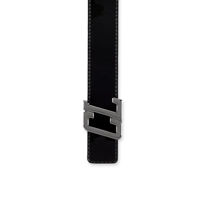Men Happy Rui CL Logo Belt Belt 8211 Patent Calf Leather 8211 Black Black Christian Louboutin Belts