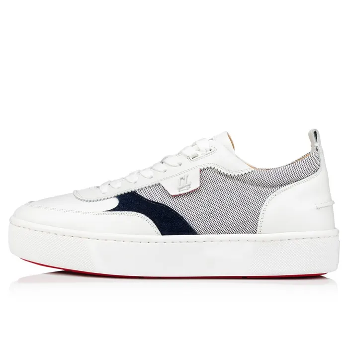 Men Happyrui Sneakers 8211 Calf Leather Fabric And Veau Velours 8211 Multicolor Multicolor Christian Louboutin Low Top Sneakers