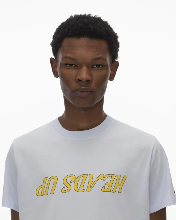 Men Heads Up Tee Cyber Blue Helmut Lang TShirts