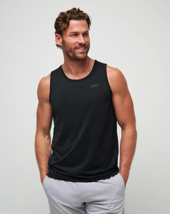 Men HEATER PRO TANK Black TravisMathew Tees