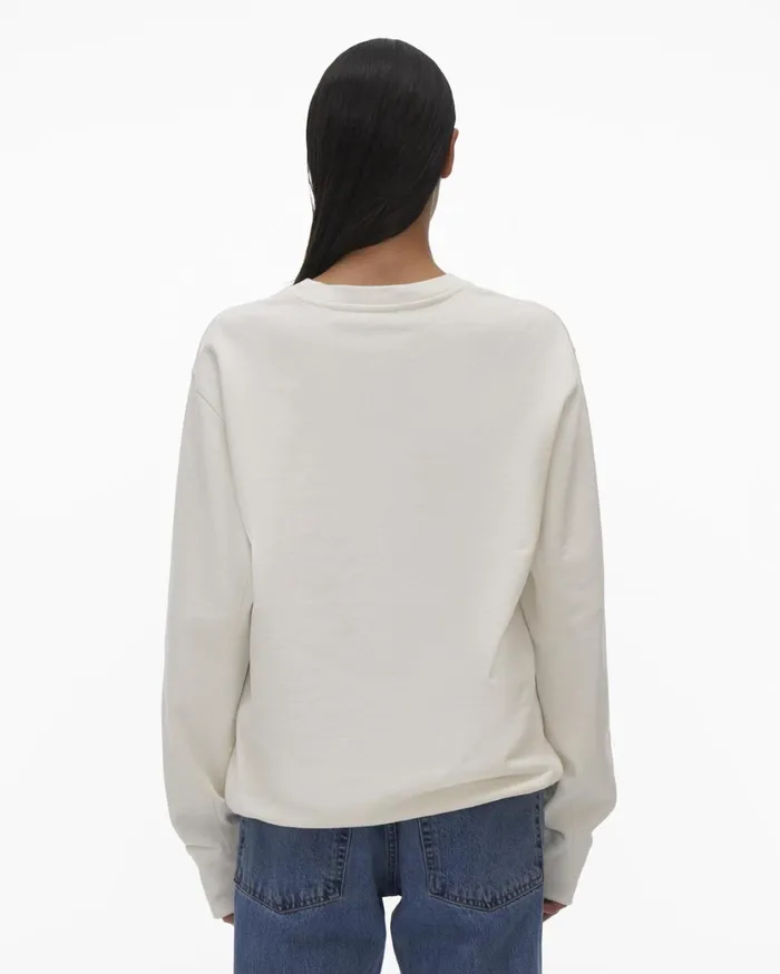 Men HL Taxi Crewneck Powdered Ecru Helmut Lang Sweatshirts