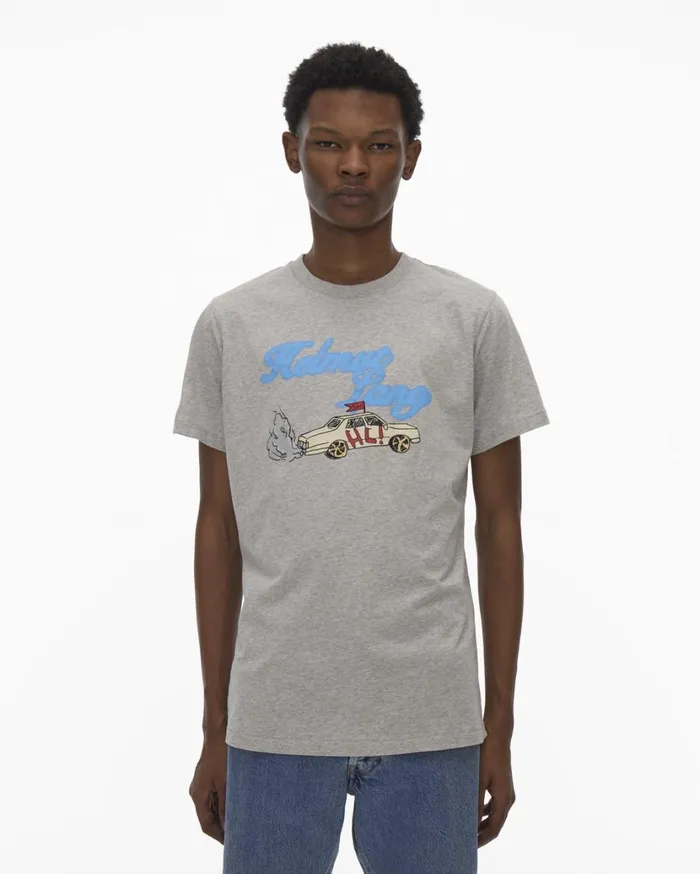 Men HL Taxi Tee Vapor Heather Helmut Lang TShirts