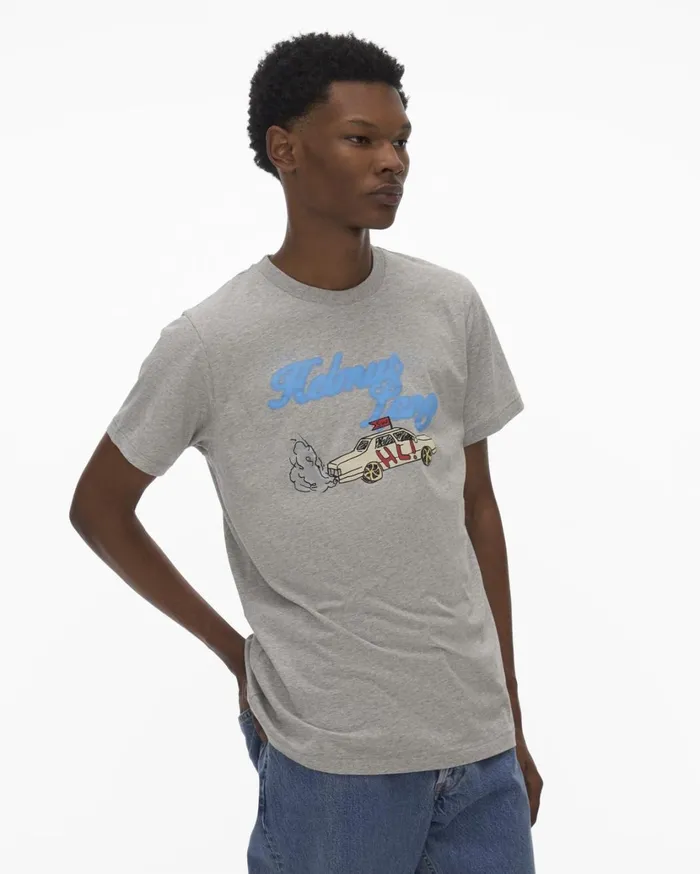 Men HL Taxi Tee Vapor Heather Helmut Lang TShirts