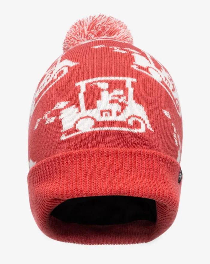 Men HOME SOON BEANIE Red TravisMathew Beanies
