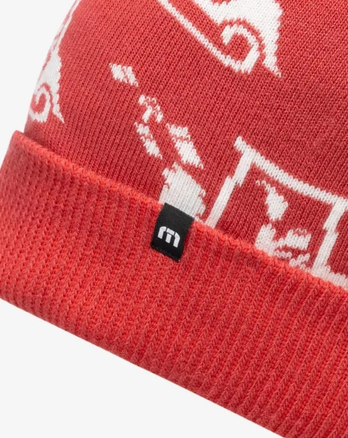 Men HOME SOON BEANIE Red TravisMathew Beanies
