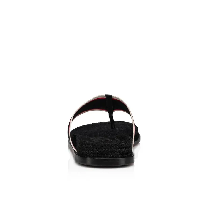 Men Hot Flip Flip Flops 8211 Calf Leather And Fabric 8211 Black Black Christian Louboutin Sandals and Espadrilles