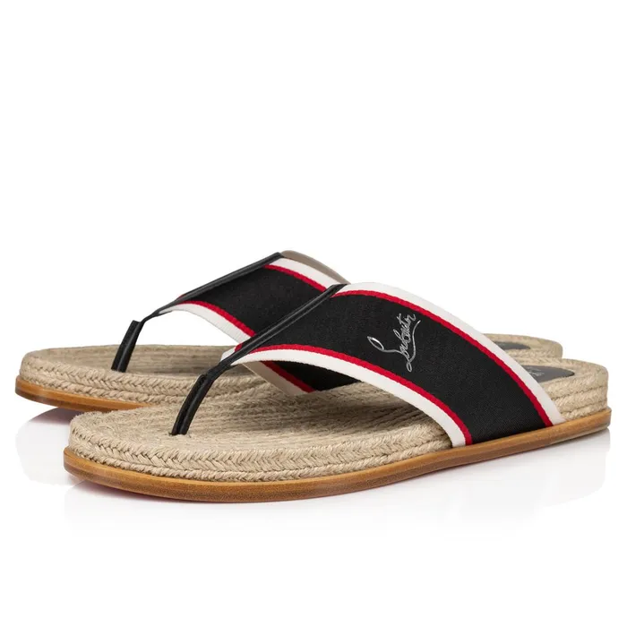 Men Hot Flip Flip Flops 8211 Calf Leather And Fabric 8211 Navy Blue Christian Louboutin Sandals and Espadrilles Men Hot Flip Flip Flops 8211 Calf Leather And Fabric 8211 Navy Blue Christian Louboutin Sandals and Espadrilles