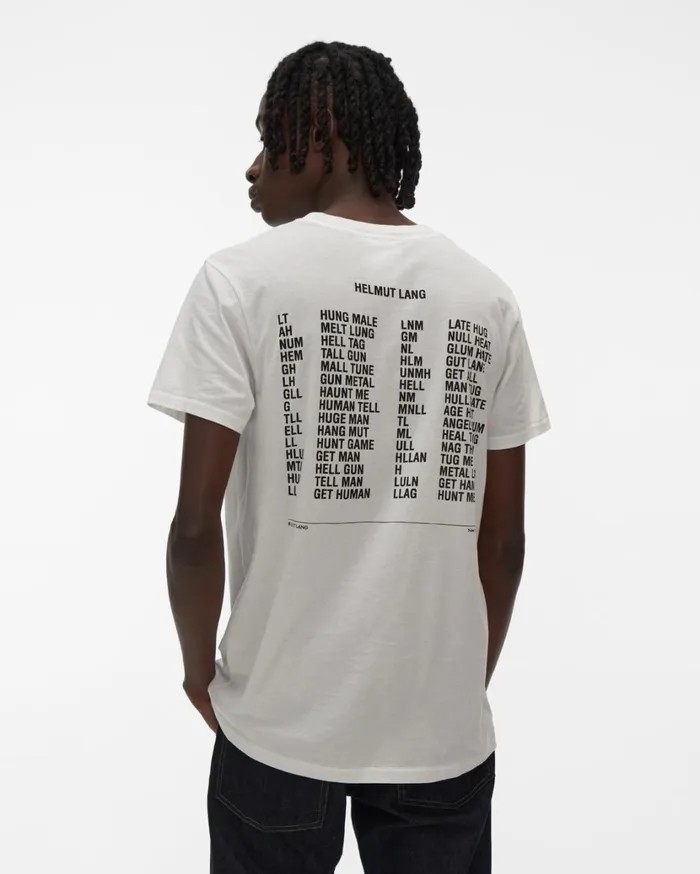 Men HUMAN TELL Standard Tee Chalk White Helmut Lang TShirts
