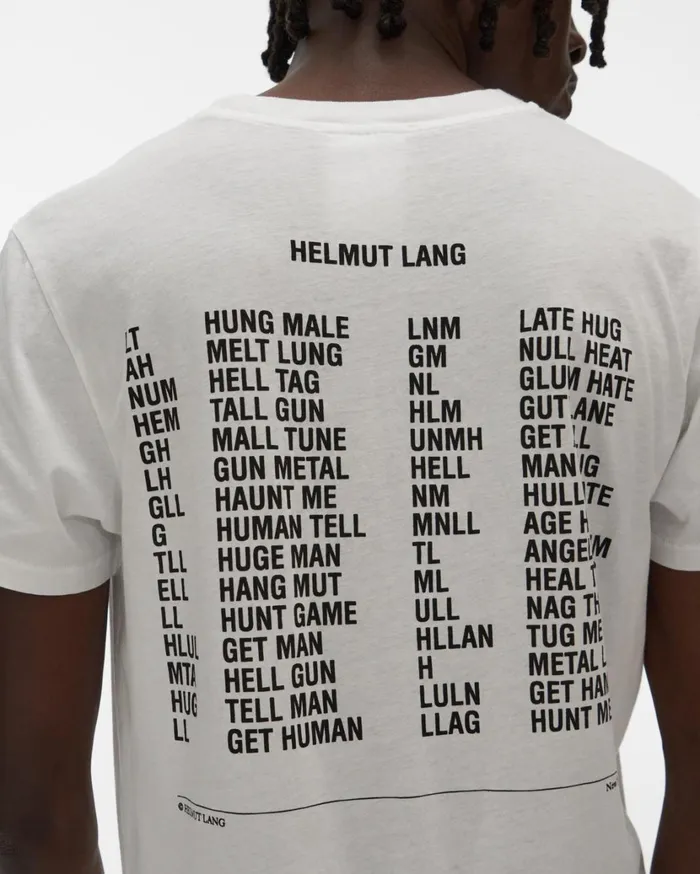 Men HUMAN TELL Standard Tee Chalk White Helmut Lang TShirts