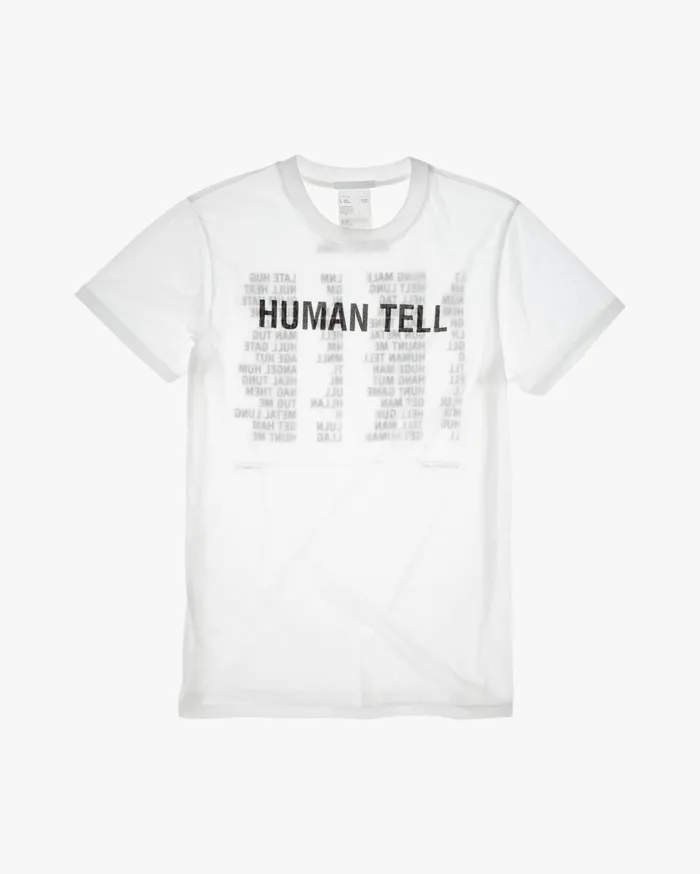 Men HUMAN TELL Standard Tee Chalk White Helmut Lang TShirts