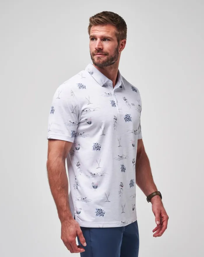 Men ISLAND PARADISE POLO White TravisMathew Polos