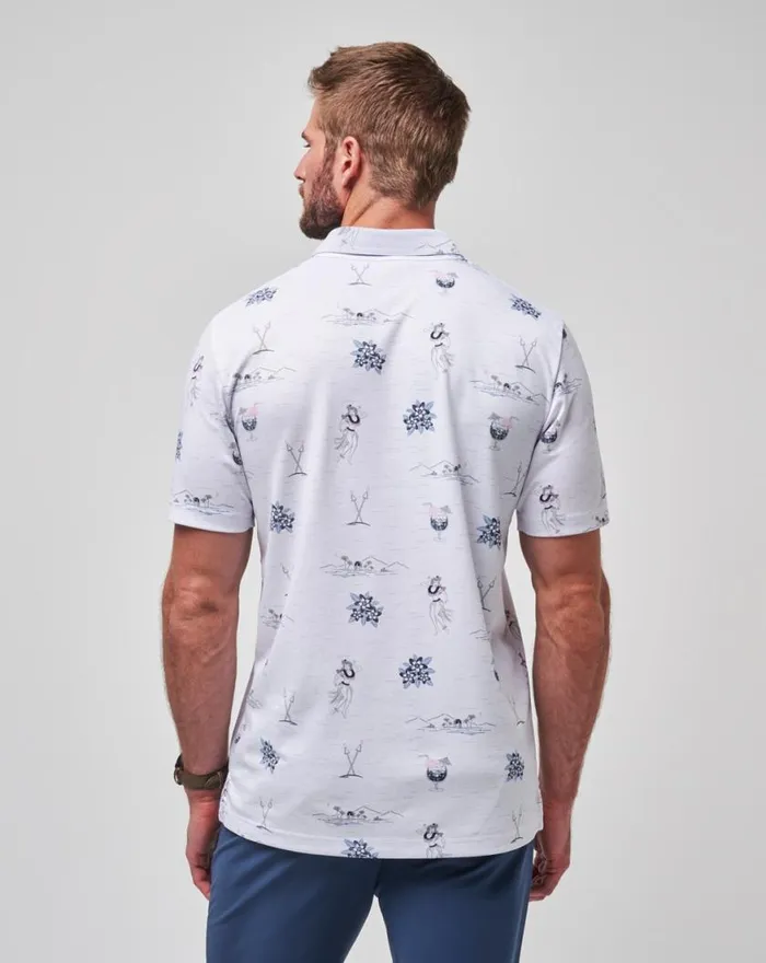Men ISLAND PARADISE POLO White TravisMathew Polos