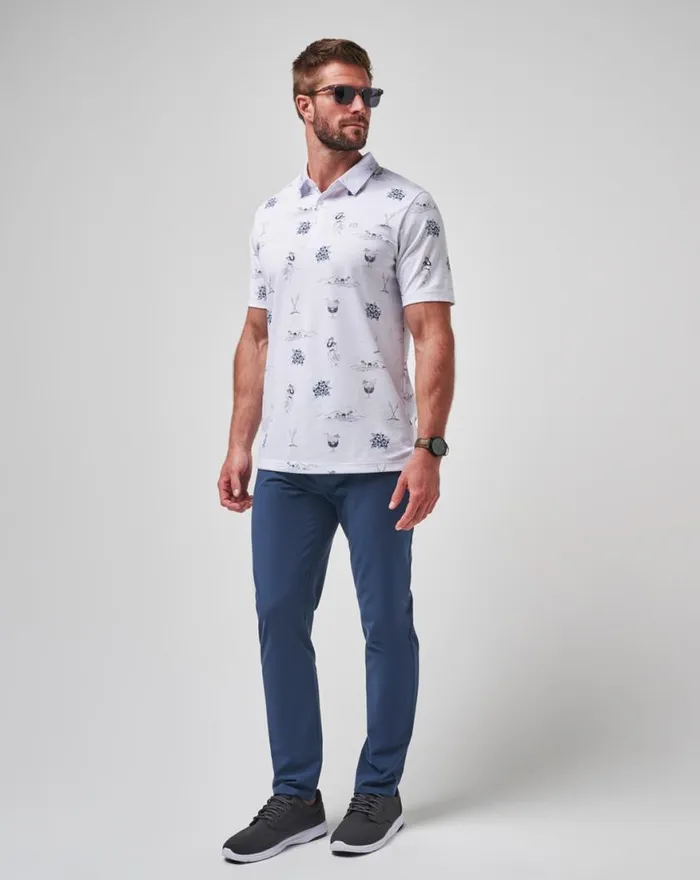 Men ISLAND PARADISE POLO White TravisMathew Polos