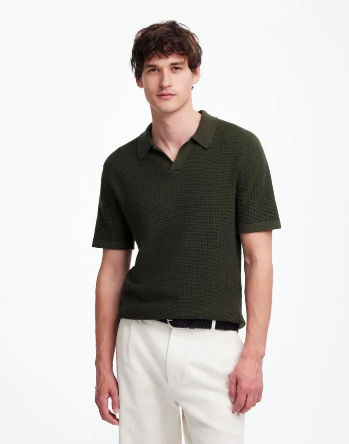 Men JohnnyCollar ShortSleeve Sweater Polo Thunder Madewell Shirts