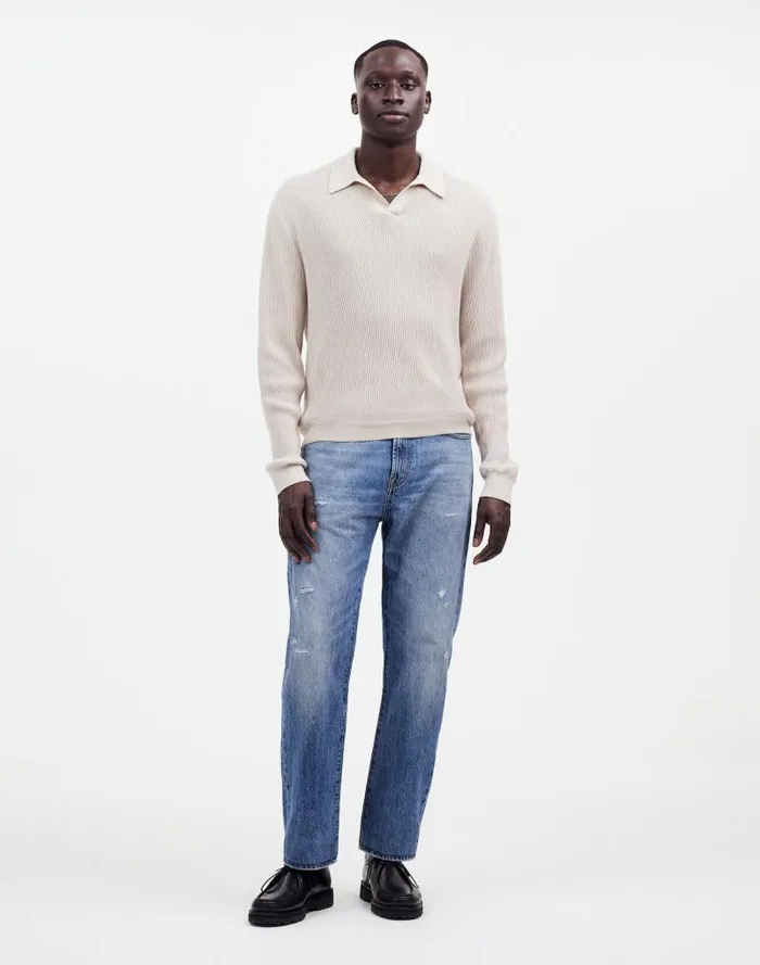 Men JohnnyCollar Sweater Polo Shirt In Merino Wool Hthr Alabaster Madewell Shirts Men JohnnyCollar Sweater Polo Shirt In Merino Wool Hthr Alabaster Madewell Shirts