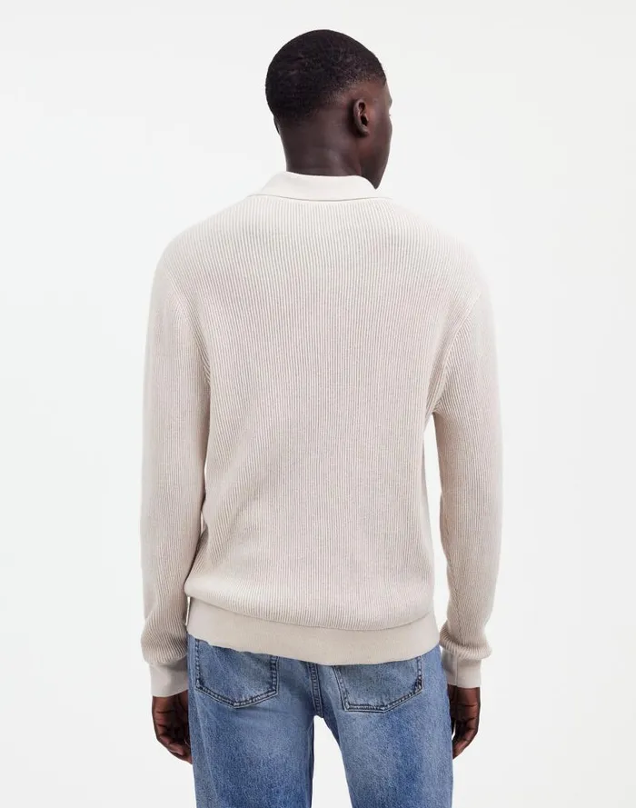 Men JohnnyCollar Sweater Polo Shirt In Merino Wool Hthr Alabaster Madewell Shirts