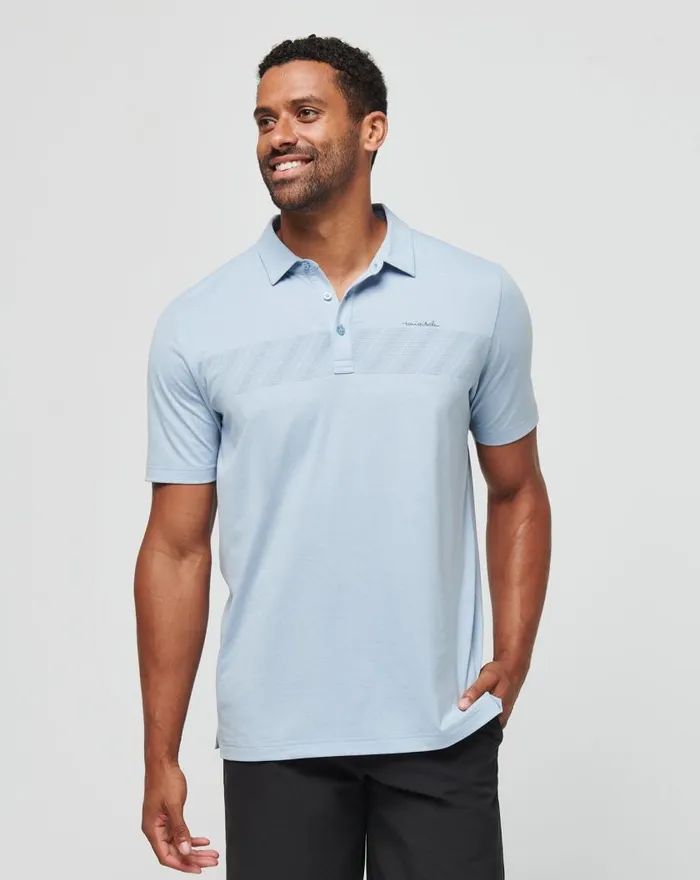 Men JUNGLE PYRAMID POLO Heather Ash Blue TravisMathew Polos