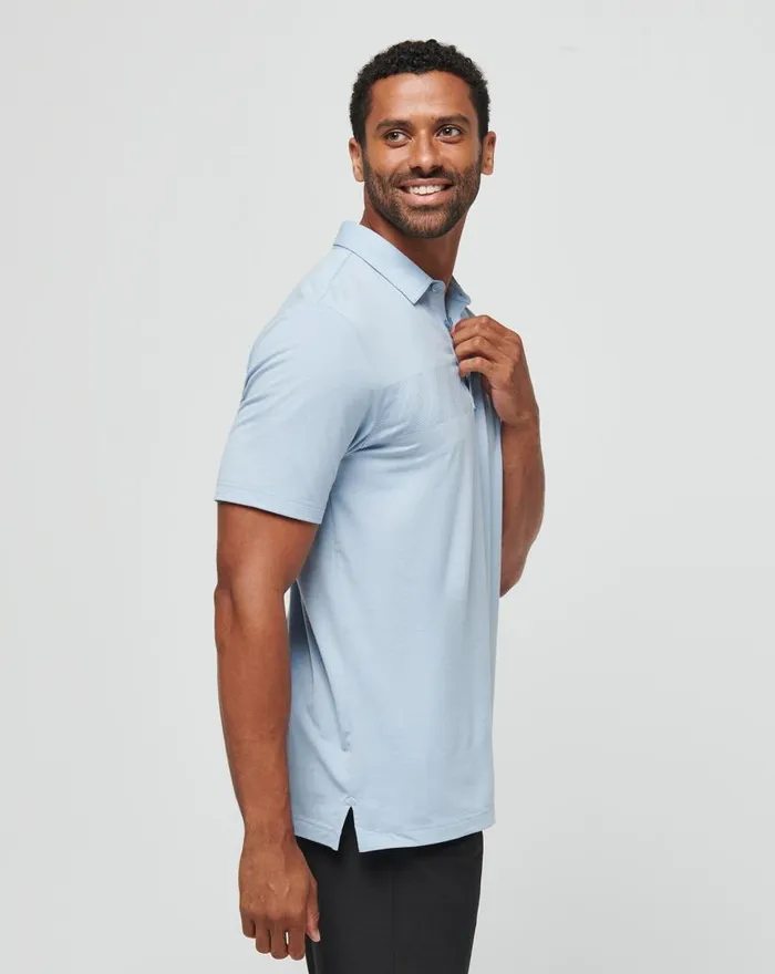 Men JUNGLE PYRAMID POLO Heather Ash Blue TravisMathew Polos