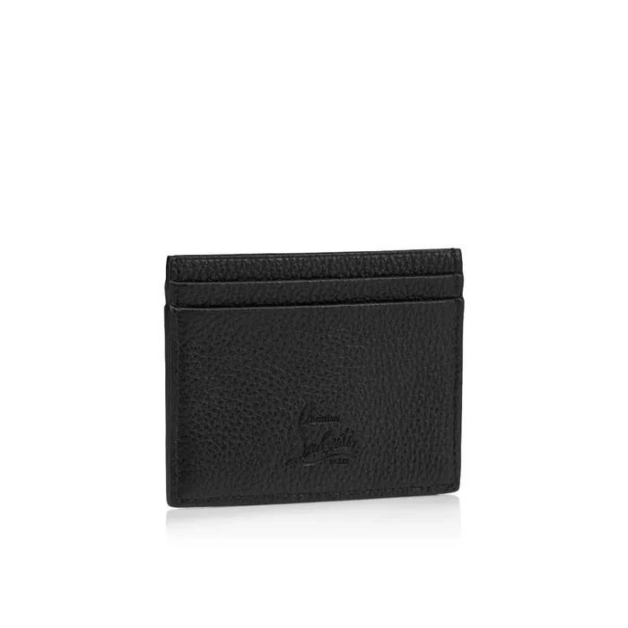 Men Kios Card Holder 8211 Coated Canva Techno CL And Grained Calf Leather 8211 Black Black Christian Louboutin Wallets and Cardholders
