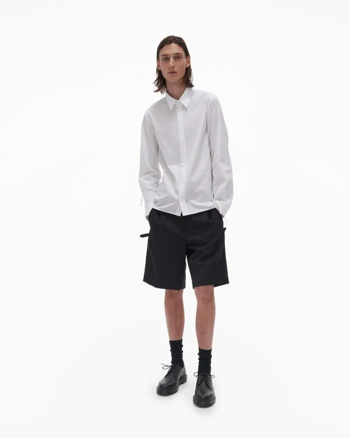 Men Laced Shirt White Helmut Lang Shirts
