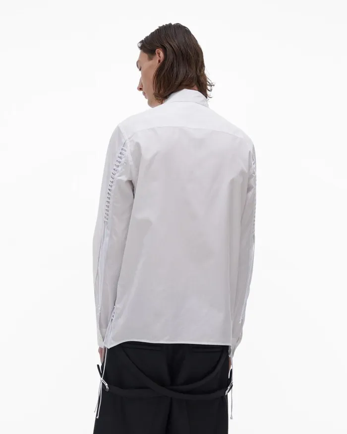Men Laced Shirt White Helmut Lang Shirts