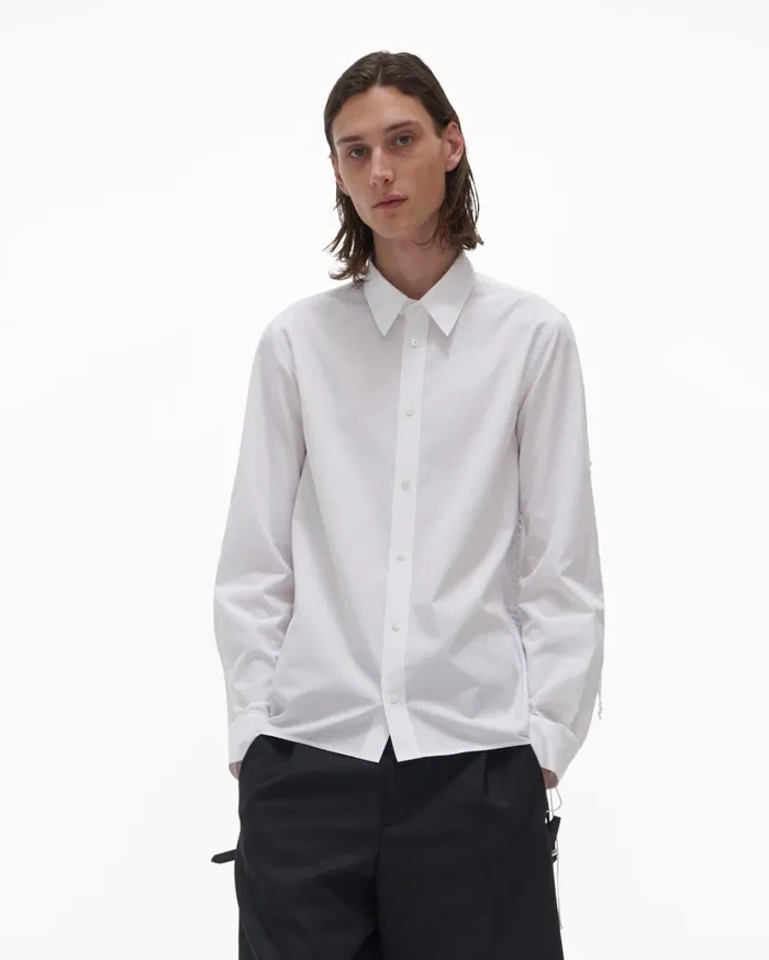 Men Laced Shirt White Helmut Lang Shirts