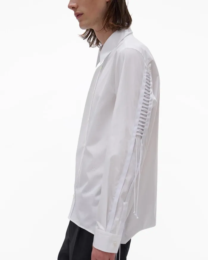Men Laced Shirt White Helmut Lang Shirts