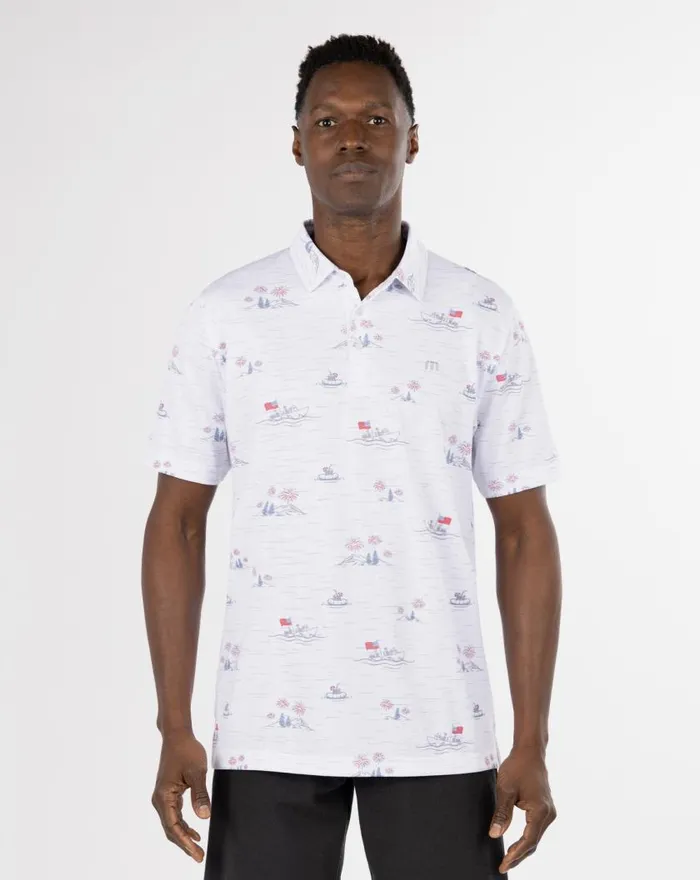 Men LAKE BREAK POLO White TravisMathew Polos