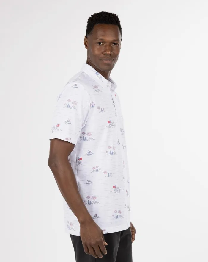 Men LAKE BREAK POLO White TravisMathew Polos Men LAKE BREAK POLO White TravisMathew Polos