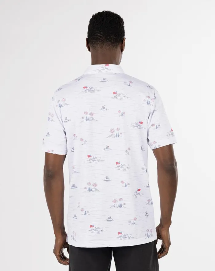 Men LAKE BREAK POLO White TravisMathew Polos Men LAKE BREAK POLO White TravisMathew Polos
