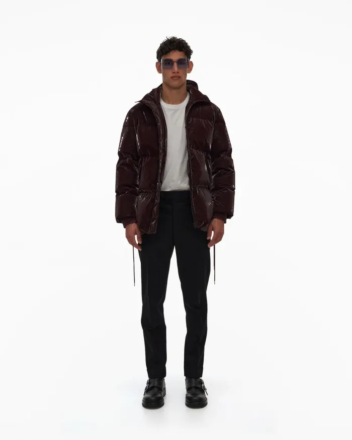 Men Liquid Nylon Puffer Coat Crimson Night Helmut Lang Outerwear