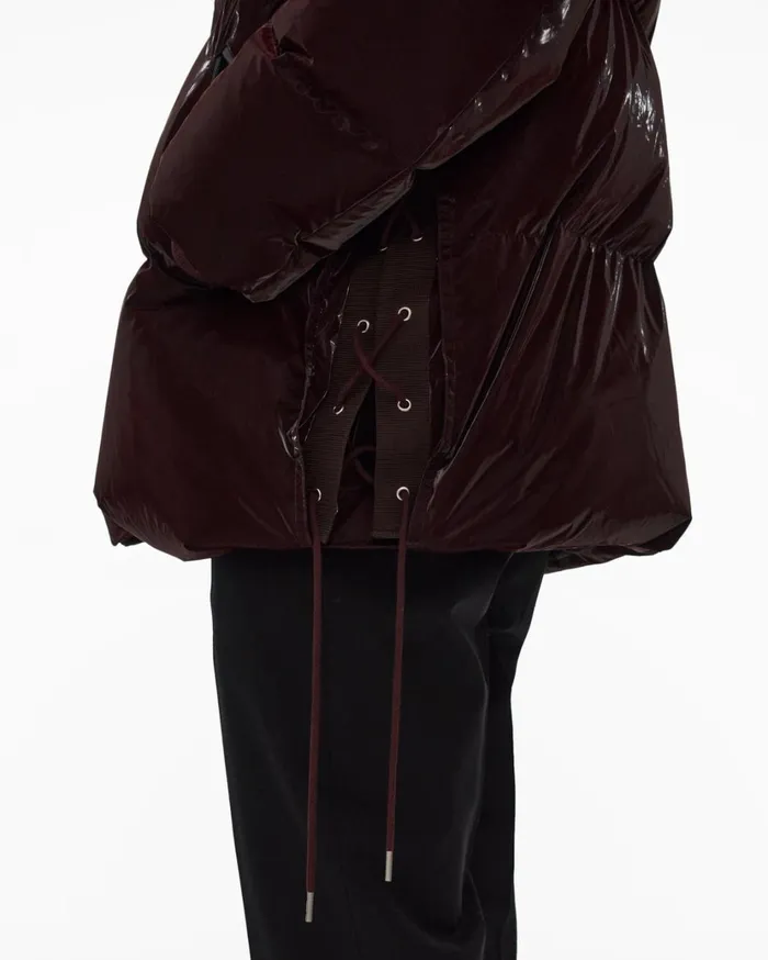 Men Liquid Nylon Puffer Coat Crimson Night Helmut Lang Outerwear