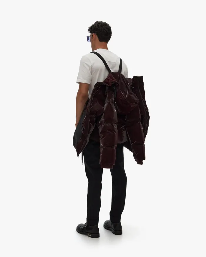 Men Liquid Nylon Puffer Coat Crimson Night Helmut Lang Outerwear