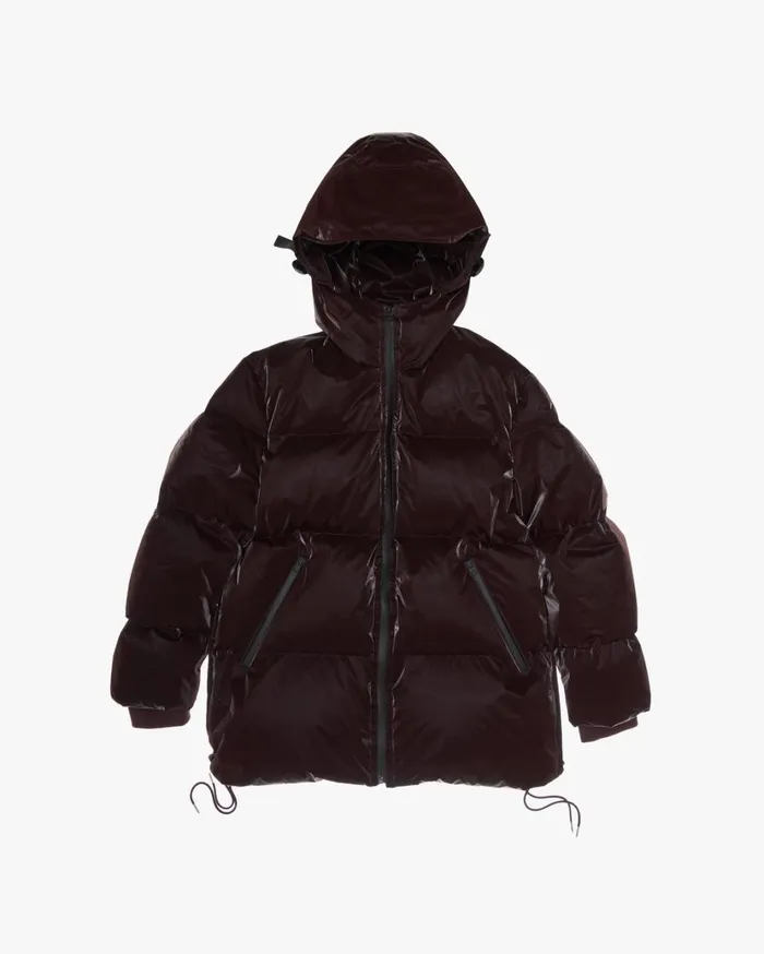 Men Liquid Nylon Puffer Coat Crimson Night Helmut Lang Outerwear