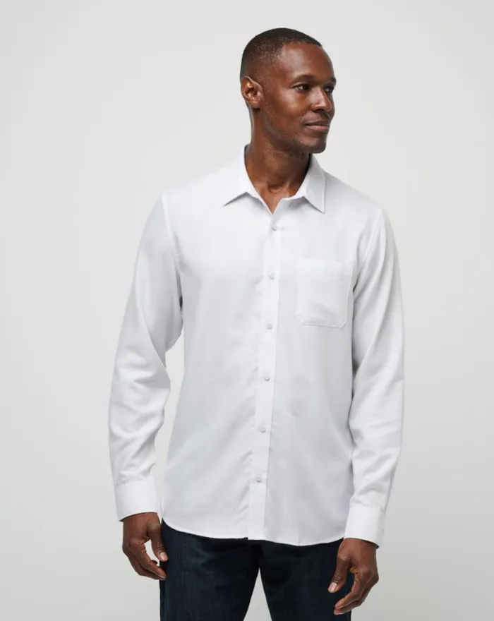 Men LITTLE LEARY BUTTONUP White TravisMathew ButtonUps