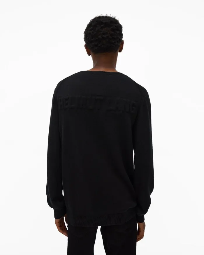 Men Logo Sweater Black Helmut Lang Sweatshirts