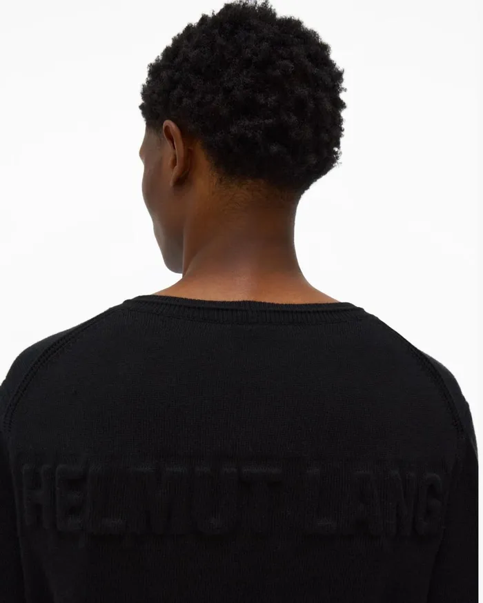 Men Logo Sweater Black Helmut Lang Sweatshirts