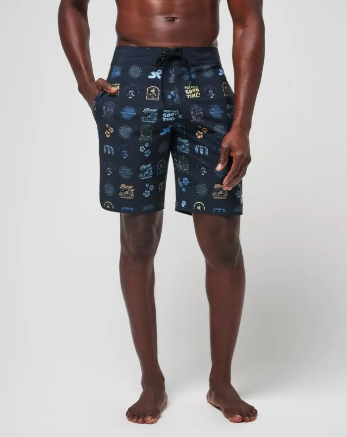 Men LONGBOARDERS BOARDSHORT Black TravisMathew Boardshorts