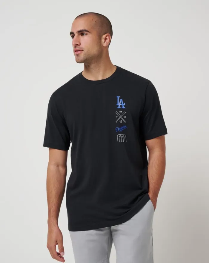 Men LOS ANGELES DODGERS SUNSET SLAM 20 TEE Black TravisMathew Tees