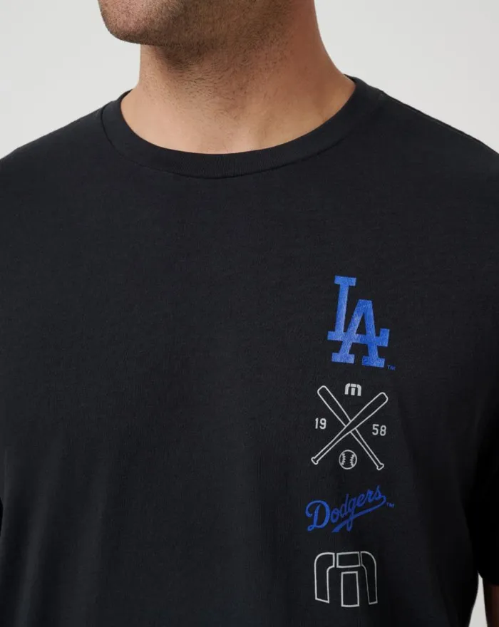 Men LOS ANGELES DODGERS SUNSET SLAM 20 TEE Black TravisMathew Tees