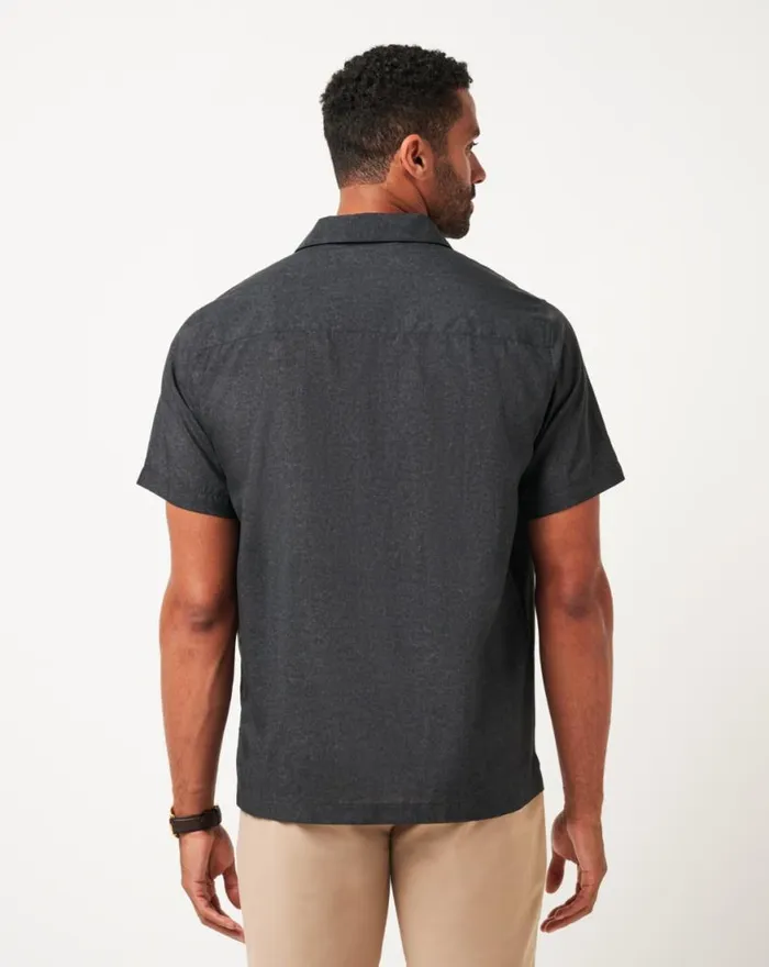 Men LOST CAVE BUTTONUP Heather Black TravisMathew ButtonUps