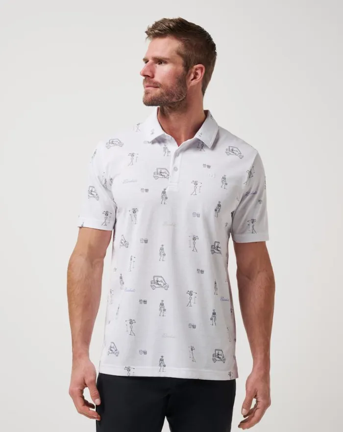 Men LOST CITY POLO White TravisMathew Polos