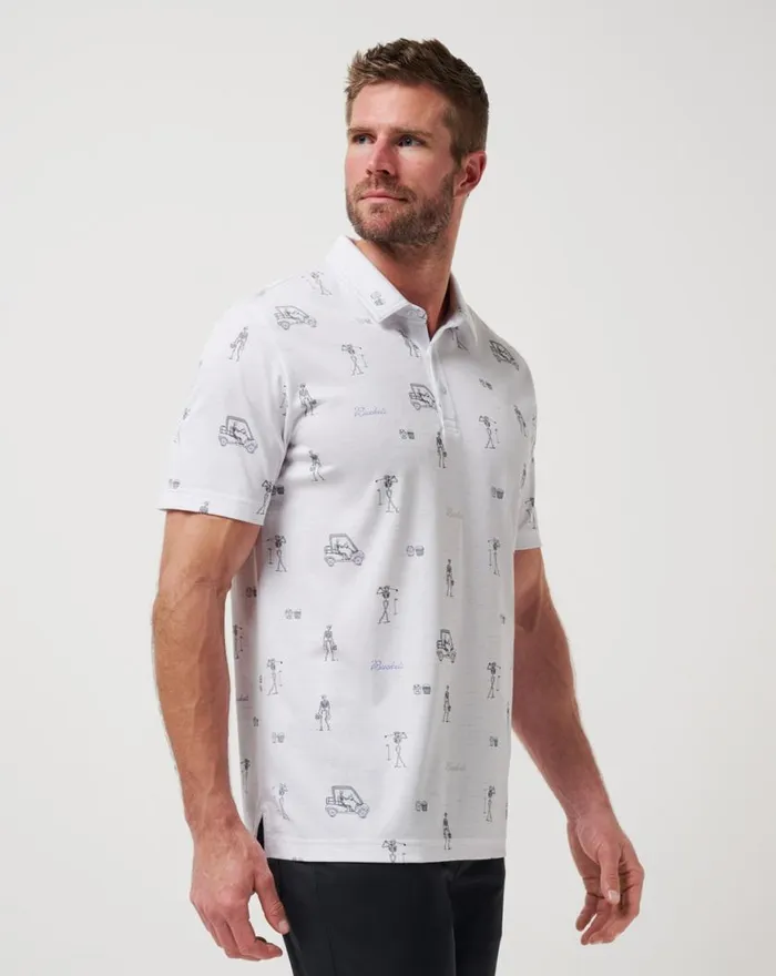 Men LOST CITY POLO White TravisMathew Polos