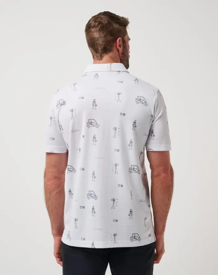 Men LOST CITY POLO White TravisMathew Polos