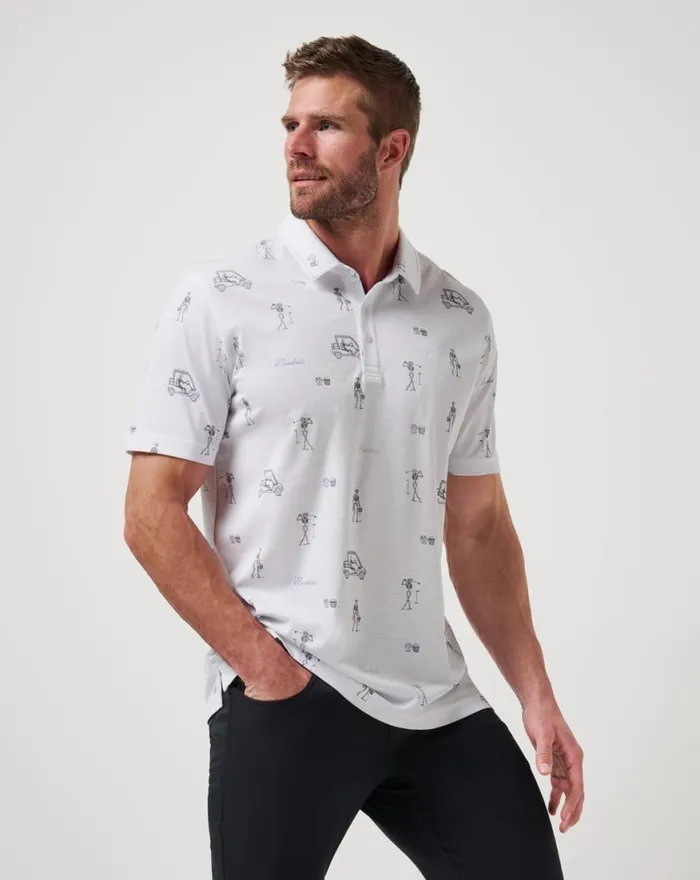 Men LOST CITY POLO White TravisMathew Polos
