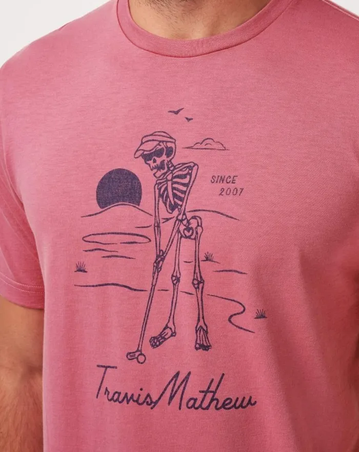 Men LOST WEEKEND TEE Rose Wine TravisMathew Tees